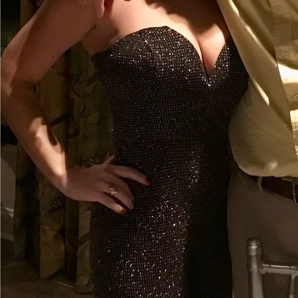 ✨ Trixxi Black GLITTER Sparkle Wide Leg Pantsuit ✨ - Picture 2 of 5